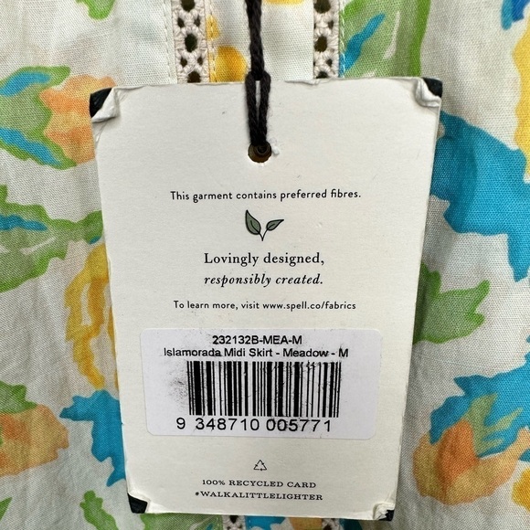 Spell Islamorada MIDI Skirt in Meadow Size Medium NWT - Picture 4 of 8